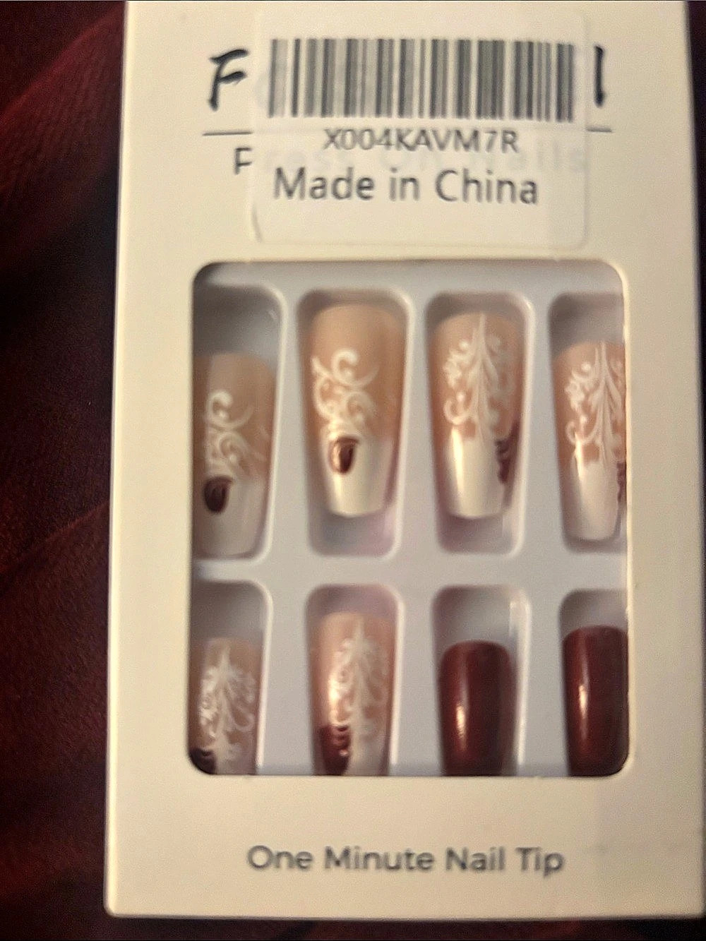 Floral Press-On Nails Pink & Red